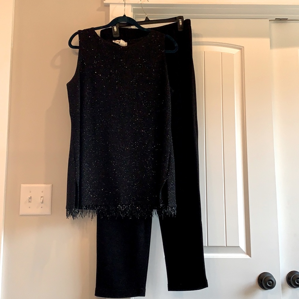 Black sparkly pant suit